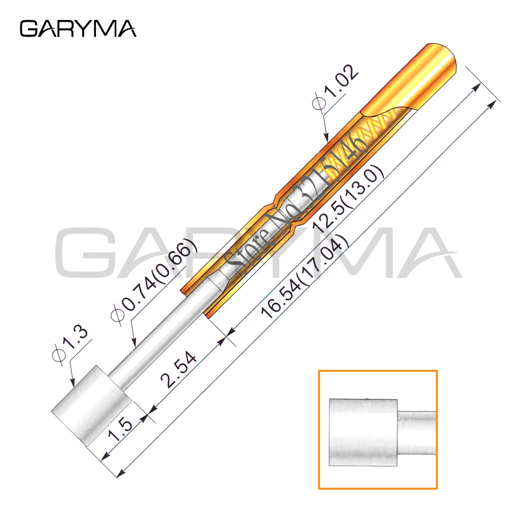 100 шт. в упаковке диаметром 1 3 мм Φ Пружинные тестовые щупы Pogo Pin длина 16 54