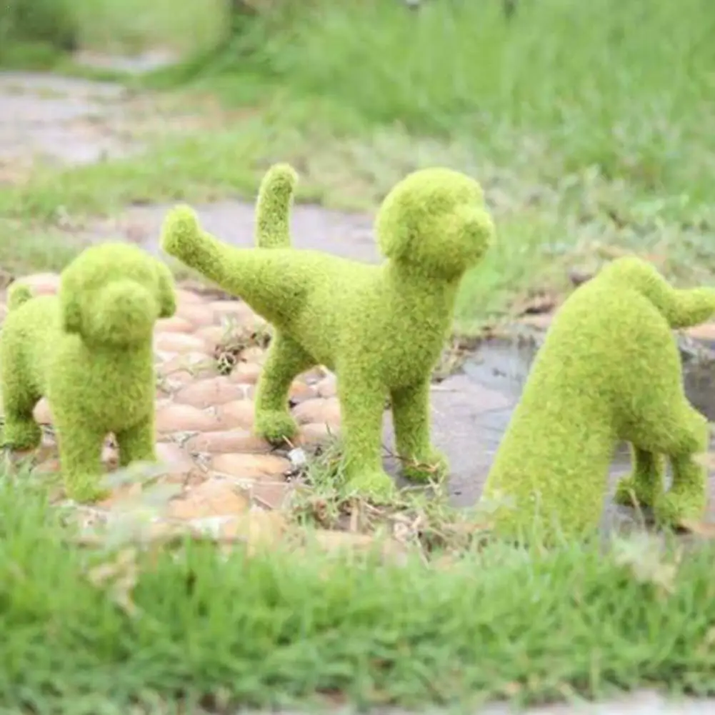 

European Style Outdoor Courtyard Grass Green Simulation Flocking Puppy Decoration Balcony Garden Window Photo Decoration Animal