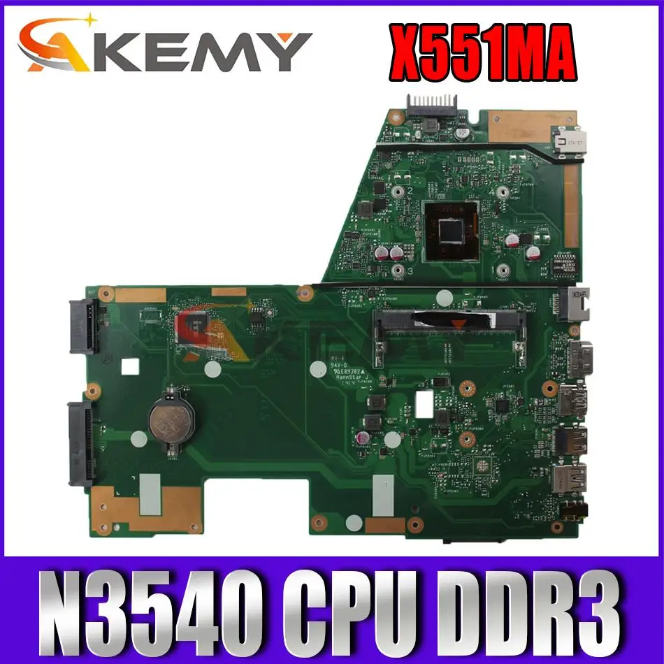 

Материнская плата Akemy X551MA для ноутбука с процессором N3540 DDR3 для ASUS X551MA F551MA X551M D550M, оригинальная материнская плата протестирована на 100% год