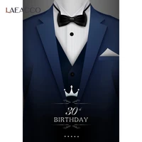 laeacco happy handsome mens 30th 60 50 birthday party suit tie photo backgrounds photography backdrops photocall photo studio