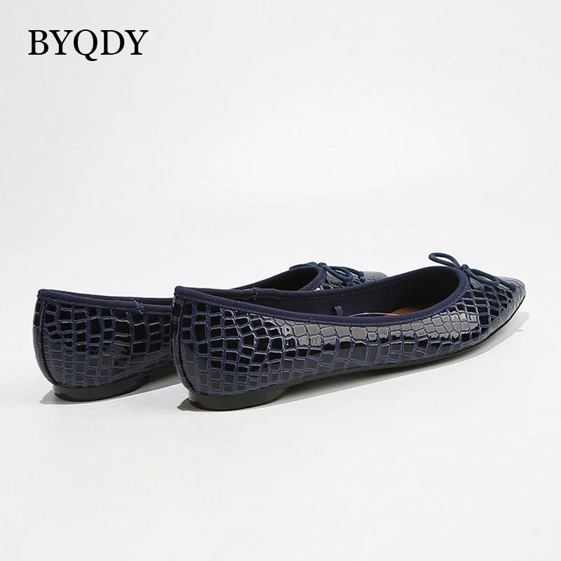 BYQDY/модные женские туфли на плоской подошве обувь из искусственной кожи с острым