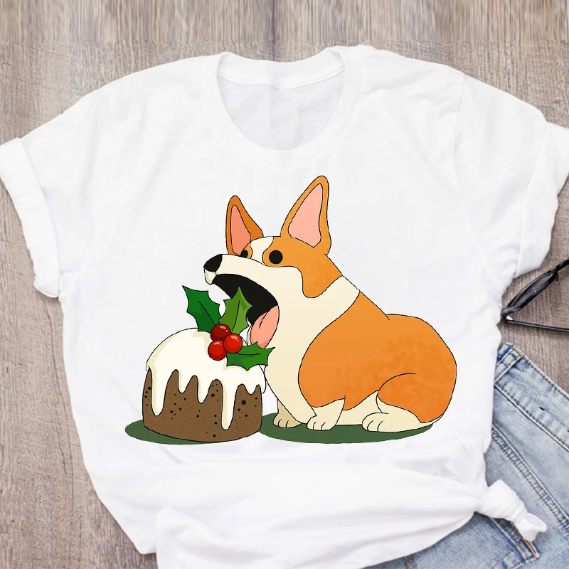 Женская летняя футболка с коротким рукавом и принтом собаки Милая