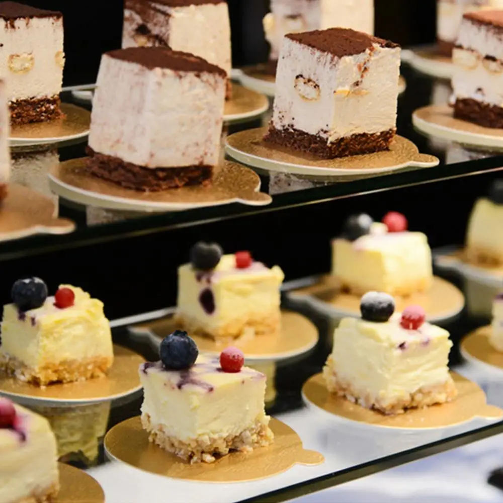 100 шт./компл. круглый торт Панели золото Бумага кекс десерт показывает поднос