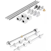 1set 3d printer guide rail sets t8 lead screw length 500mm linear shaft 8500mmkp08 sk8 sc8uu nut housing coupling