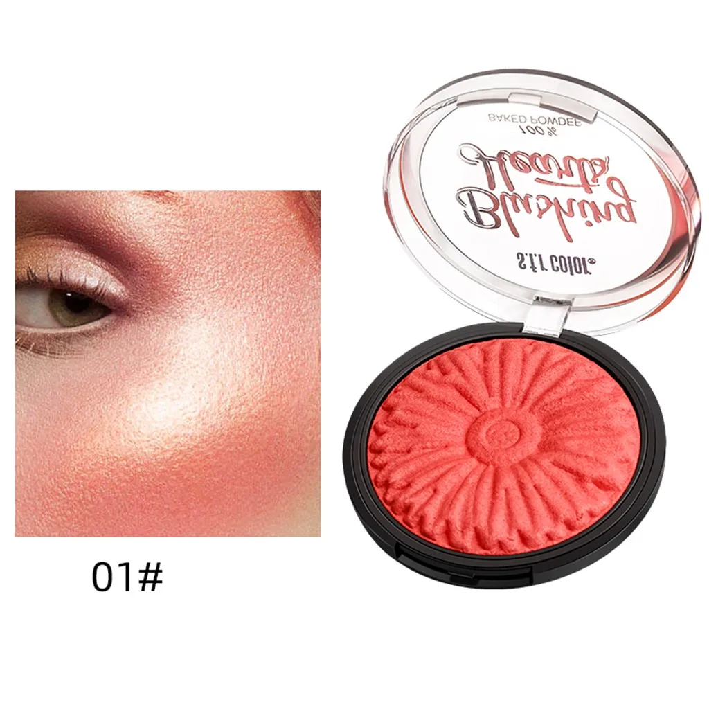 Палитра румян макияж щек красная бусина Гладкий тупой светильник природа носит