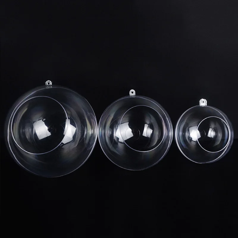 

5PCS/lot Clear Plastic Ball Baubles Fillable Christmas Ornament Vase Planter Terrarium Container Wedding Decor Craft Gift Box