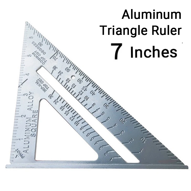 

Aluminum Alloy Triangle Ruler 7 Inch Metric Ruler 90 Degree Triangle Board Woodworking Angle Ruler Marking Ruler Measuring Tools
