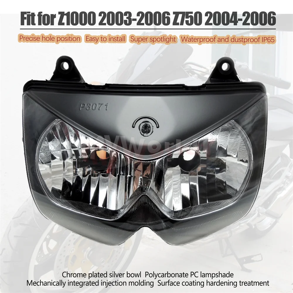 Suitable For KAWASAKI Z1000 Headlight 2003 - 2006 Z750 Front Lighting Lndicator Motorcycle Light Assembly Accessories 2004 2005 |