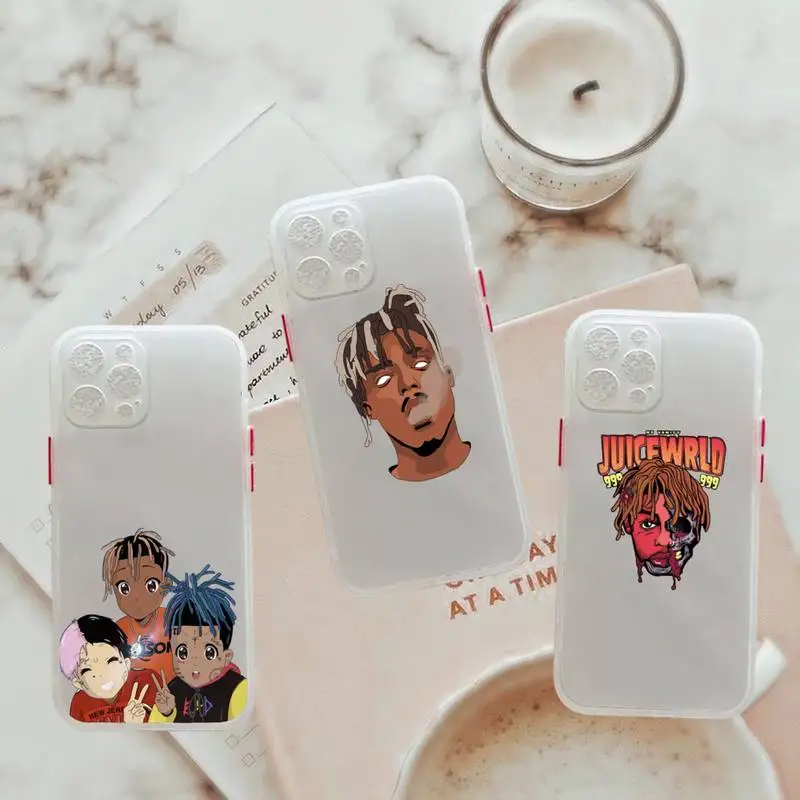 

Juice Wrld Death Race for Love Hop Rap Phone Case For iPhone 12 11 Mini Pro XR XS Max 7 8 Plus X Matte transparent White Back