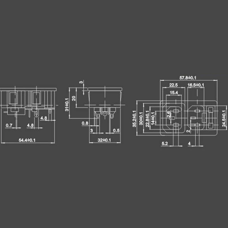 Медная панель переменного тока IEC320 C13 C14 250 В 10 А черная с держателем