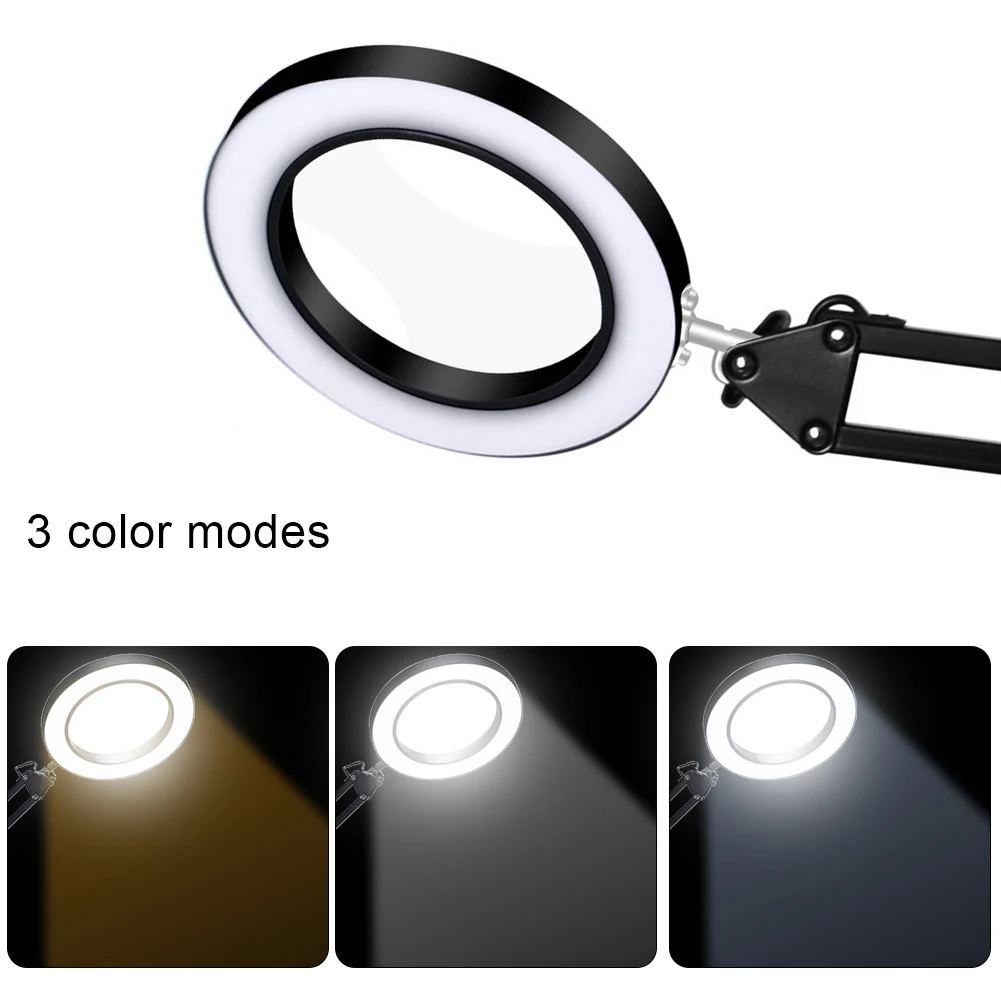 5X светодиодный светильник Лупа Вспомогательный зажим Сварка увеличительное