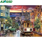 AZQSD 5d алмазная картина, полная дрель, квадратный автобус, улица, алмазная вышивка, городская мозаика, ручная работа, картина, стразы, подарок