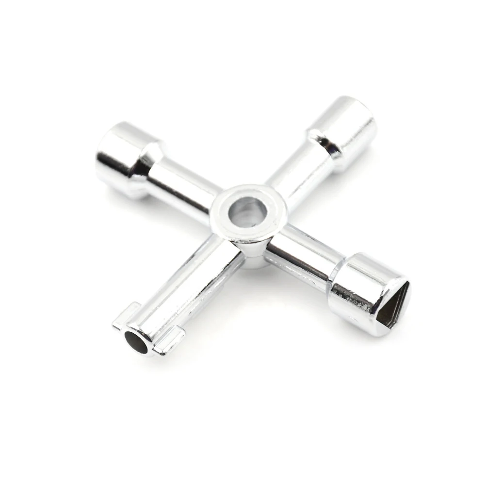 

1PC Universal Cross Key 4 Way Alloy For Train Electrical Cabinet Elevator Service Utility Key Accessories