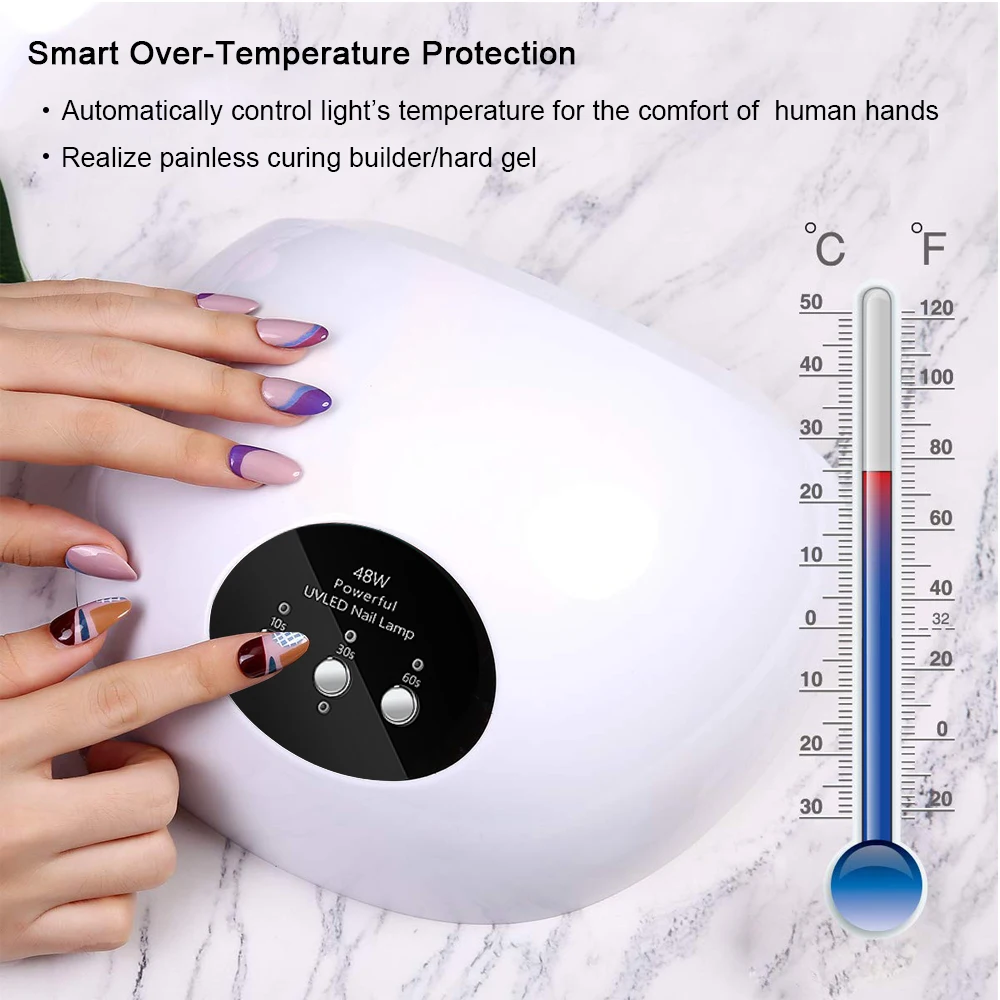 Автоматический датчик 48 Вт Профессиональная УФ лампа 365 + нм для отверждения всех