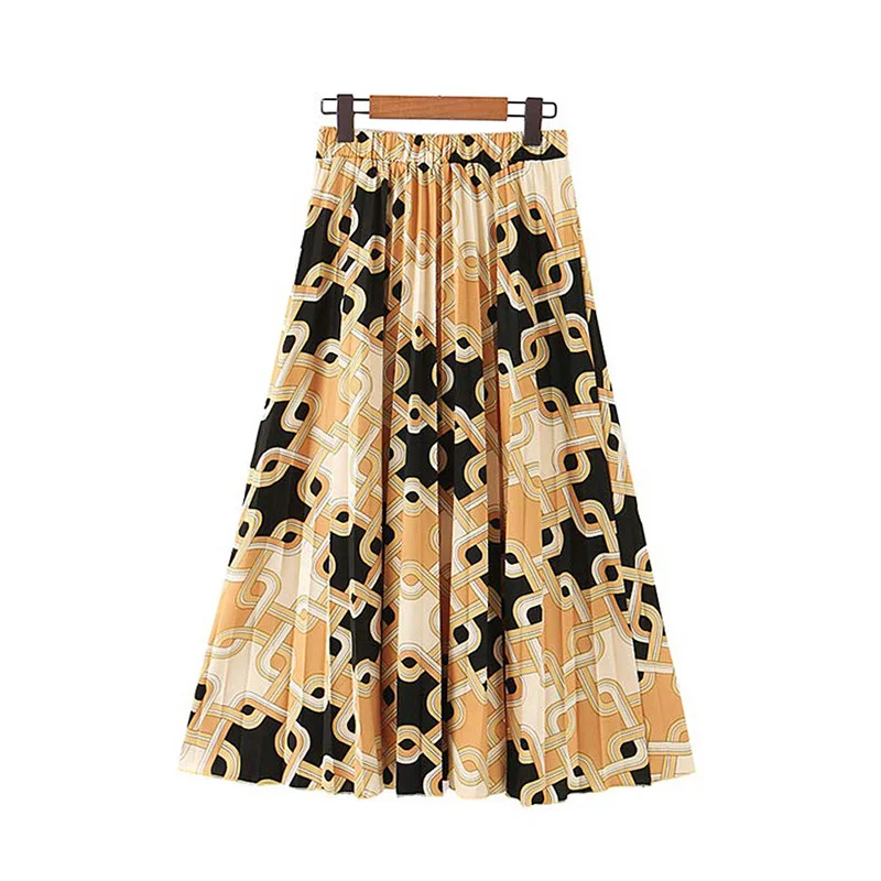 Женская мода 2019 трапециевидная юбка для женщин с эластичным поясом винтажная