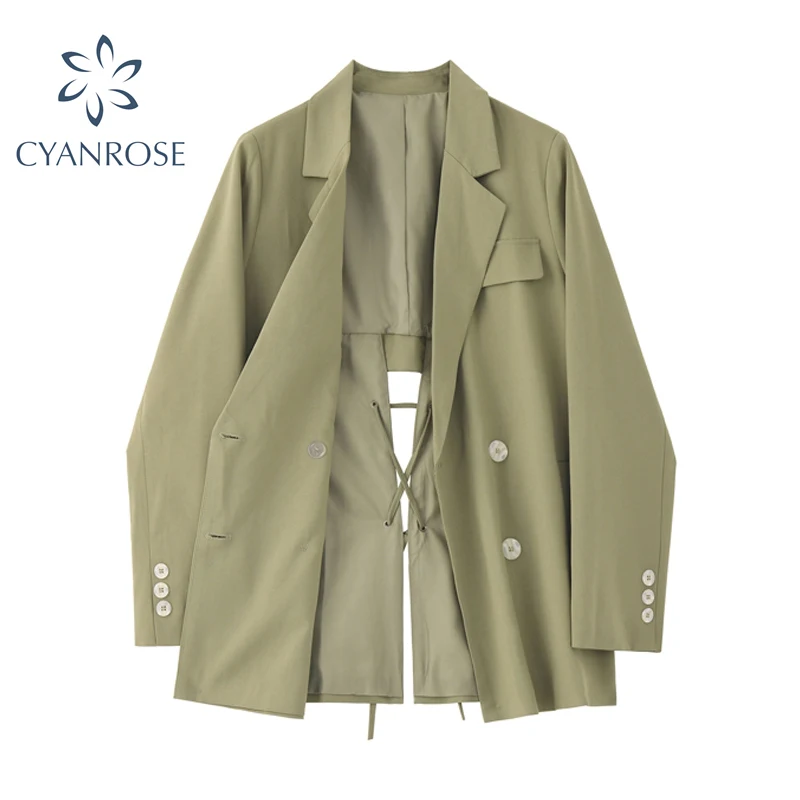 Женский блейзер с длинным рукавом повседневный свободный бандажный пиджак