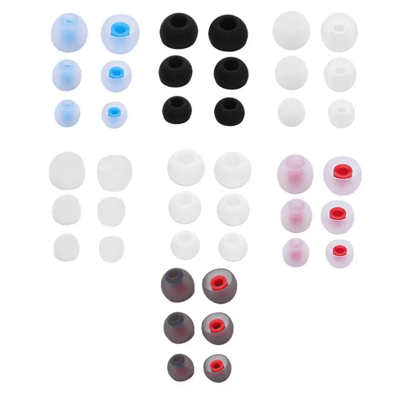 6 шт. Экологичные удобные силиконовые эластичные наушники вкладыши сменные
