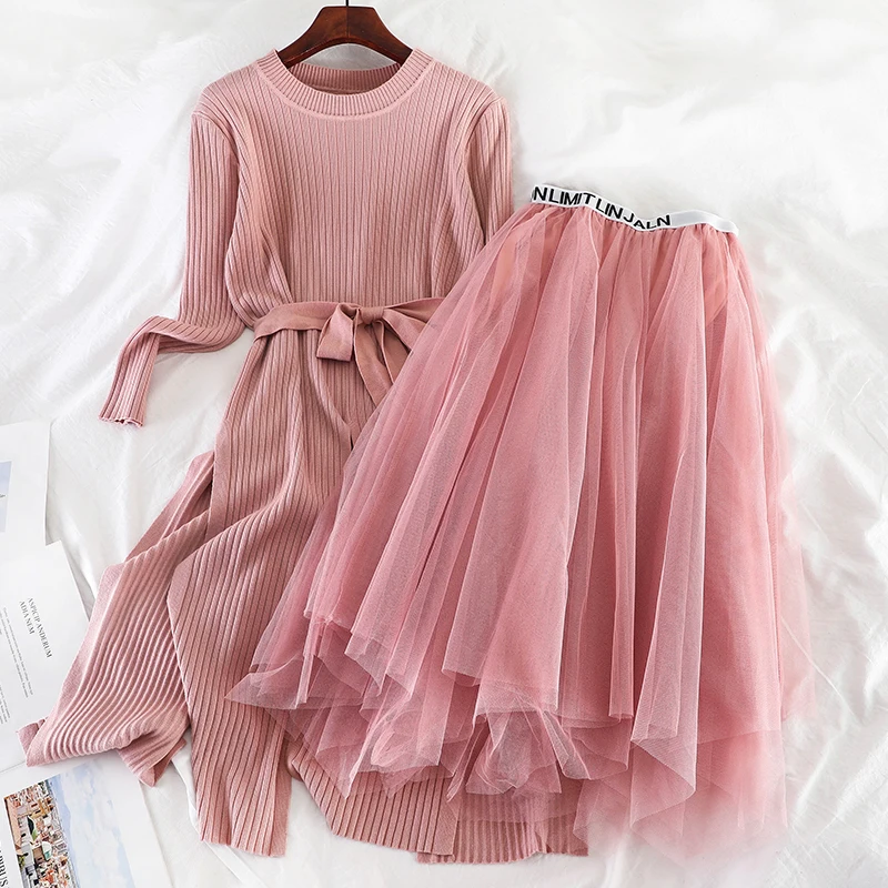 2019 Новый Модный женский простой сплит платье юбка костюм из двух частей Женский