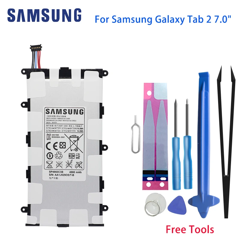 Оригинал SAMSUNG Tab 7 0 Tablet батарея SP4960C3B 4000 мАч для Samsung GALAXY 2 &quotGT P3110 GT P3113 P3100 P6200