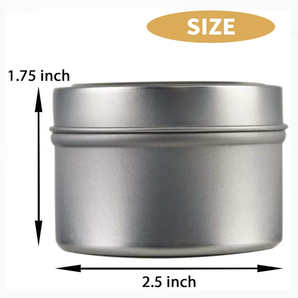 24 шт. 4 унции Универсальный Серебряный Круглый Косметический бальзам банка