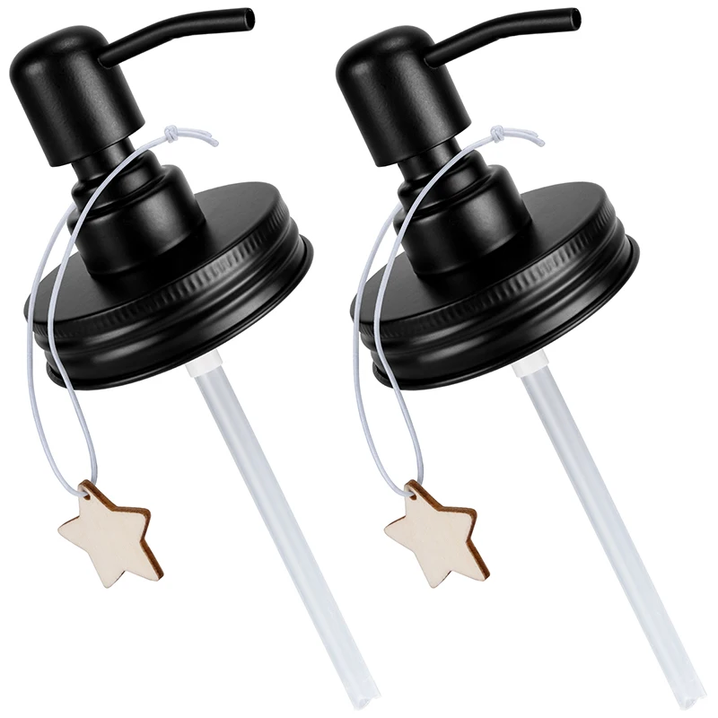 

2 Pcs Soap Dispenser Mason Jar Pump Cover Soap Dispenser Suitable for Homemade Lotion Shampoo Massage Oil Bathroom Accessries