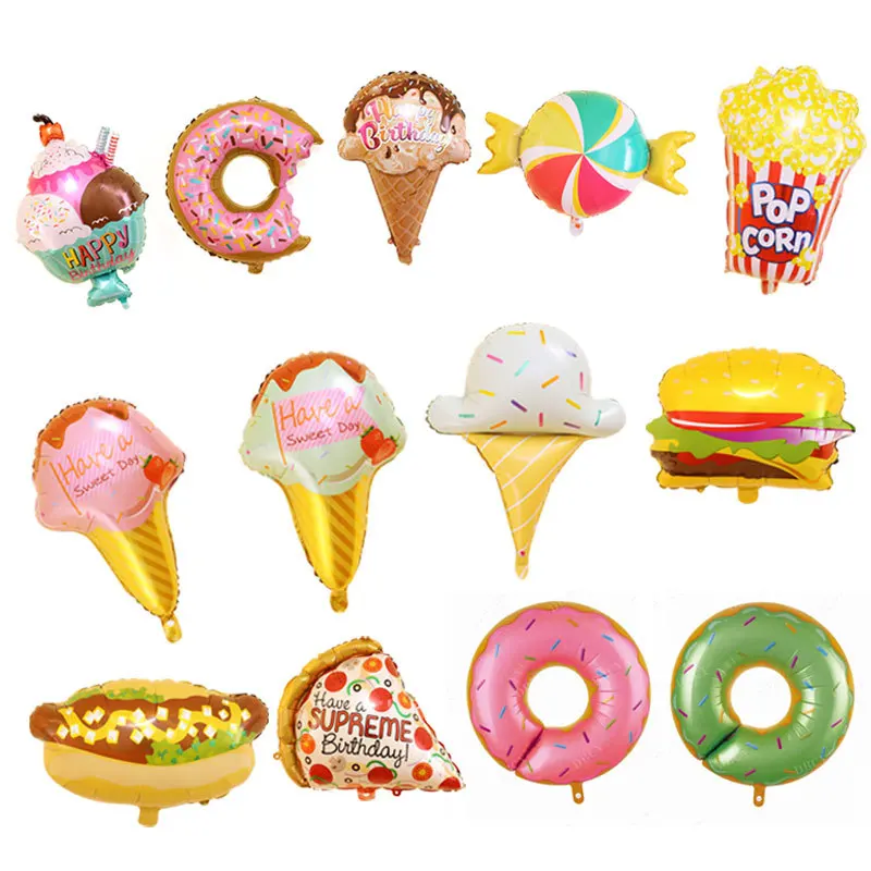 

1pc Dessert Aluminum Film Balloons Ice Cream Donut Birthday Party Decoration Balloon Foil Baby Shower Wedding Decor Supplies