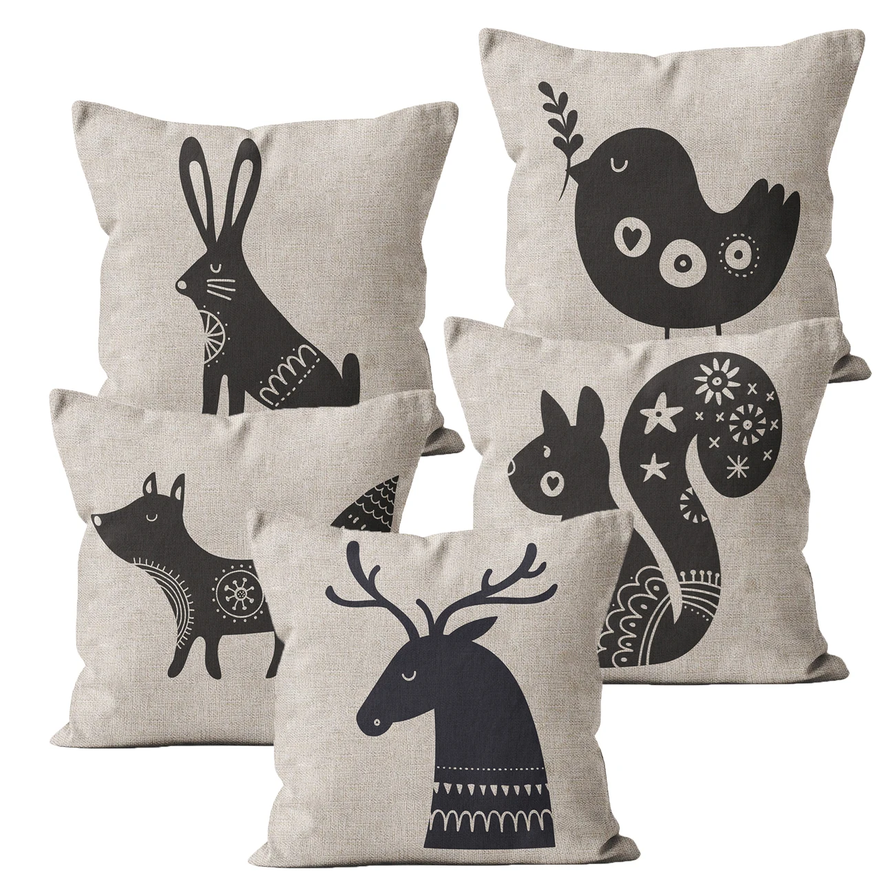 

Animal Home Decoration Modern Pillow Case 40*40 45*45 Nordic Style Linen Pillow Covers Sofa Car Farmhouse Cushion Cover