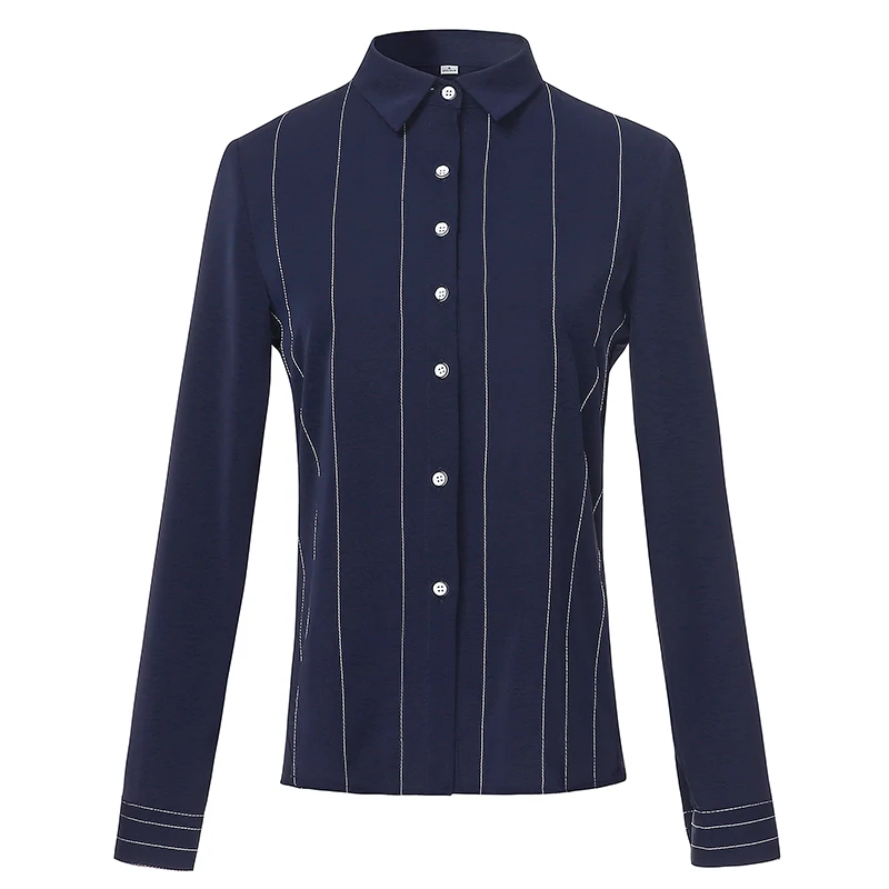 Lenshin рубашки в полоску для женщин мягкая и удобная блузка с длинными рукавами