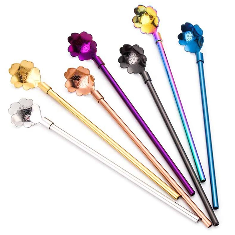 

Stainless Steel Mini Sakura Rose flower Spoons for Coffee Tea Dessert Drink Mixing Milkshake Spoon Tableware Kitchen Supply