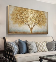 restaurant bedroom living room art decoration painting canvas wall painting lucky tree golden hand painted oil painting