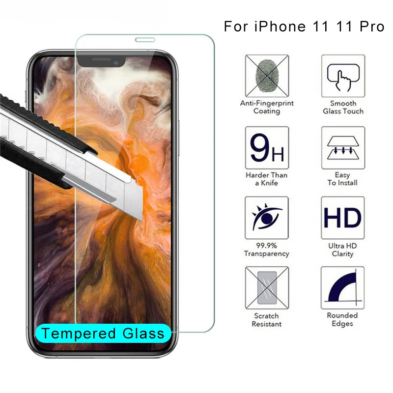 Закаленное стекло для iPhone 7 8 6 6S Plus 5 4 11 Pro HD защитная пленка экрана XS Max X XR 9H твердая