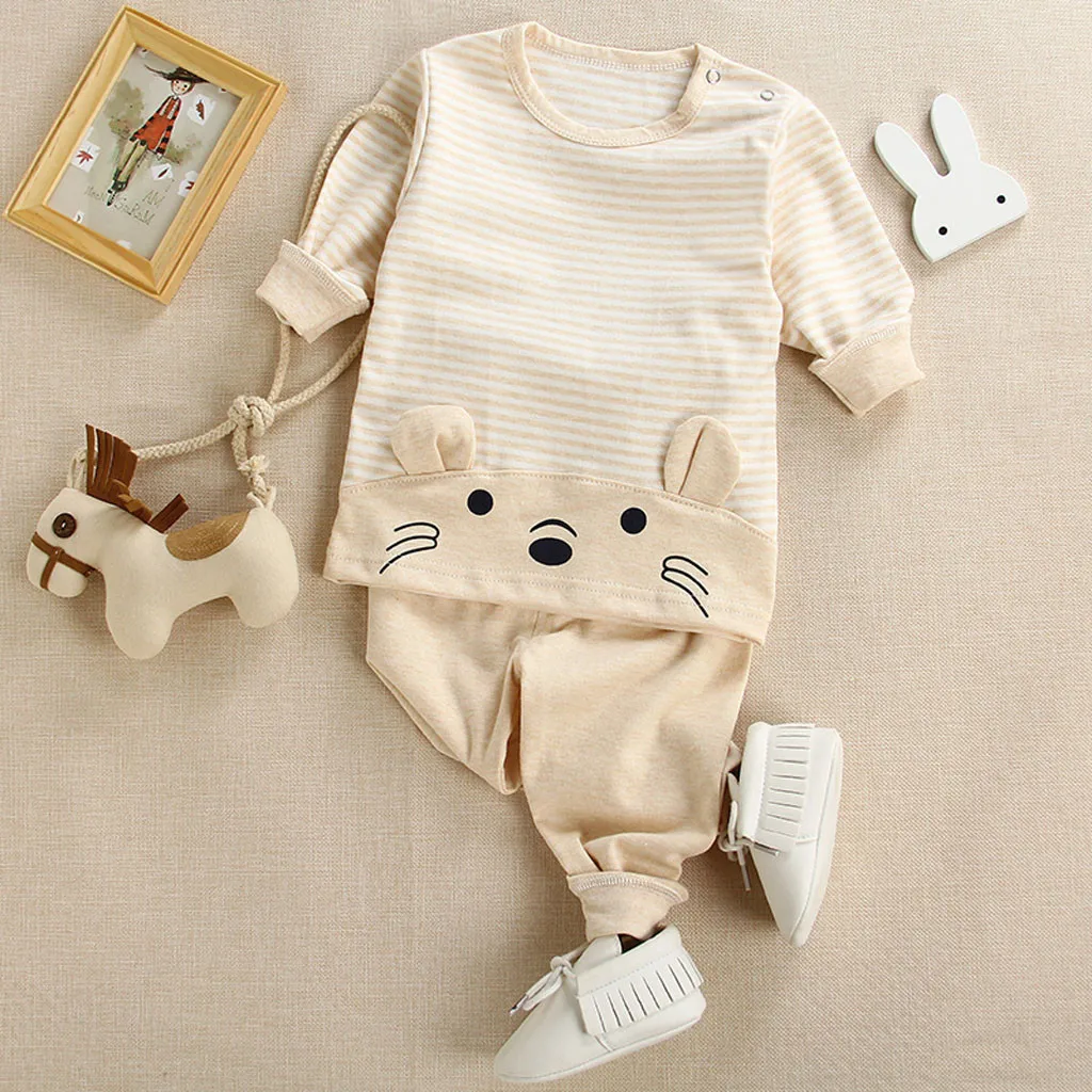 Toddler Kids Baby Boys Girls Outfits Animal Cartoon Pajamas Tops Pants Clothes Set Unisex Cute Sets Ensemble Fille |