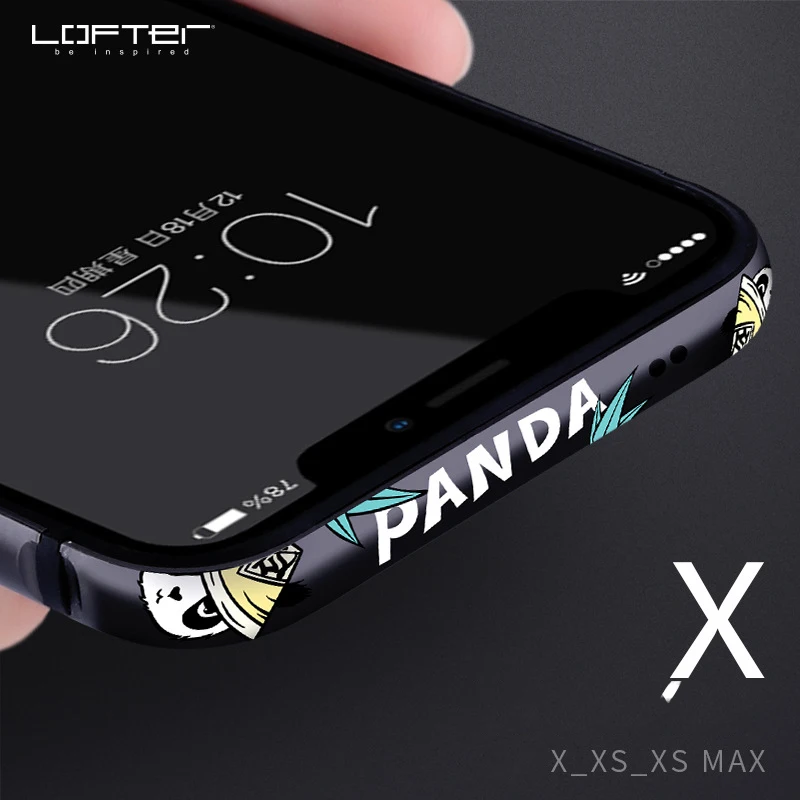 Металлический бампер для телефона с милой пандой для iPhone XS X, чехол для телефона s для iPhone XS Max, чехол с мультяшной алюминиевой силиконовой рамкой, чехол