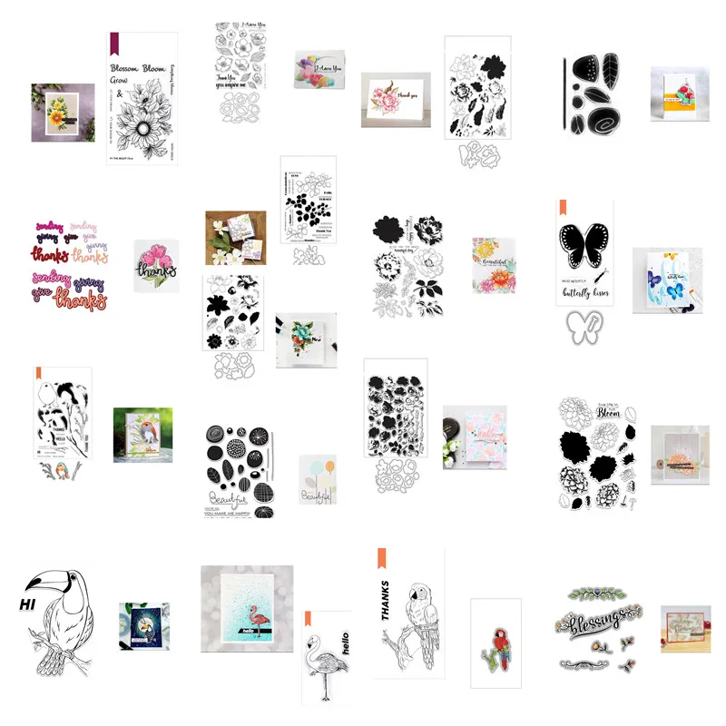 

Flower Metal Cutting Dies And Clear Stamps Set For Scrapbooking Decoration DIY Template Embossing Dies New Arrival In 2021