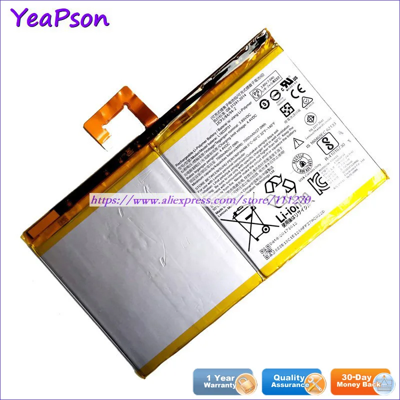 Аккумулятор Yeapson для ноутбука Lenovo TAB 3 85 В 7000 мАч L16D2P31 SB18C15128|Аккумуляторы