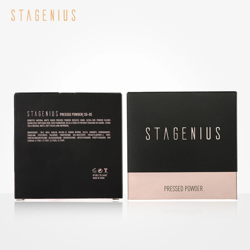 Пудра для лица STAGENIUS контроль жирности супер освещение долговечная 8 цветов