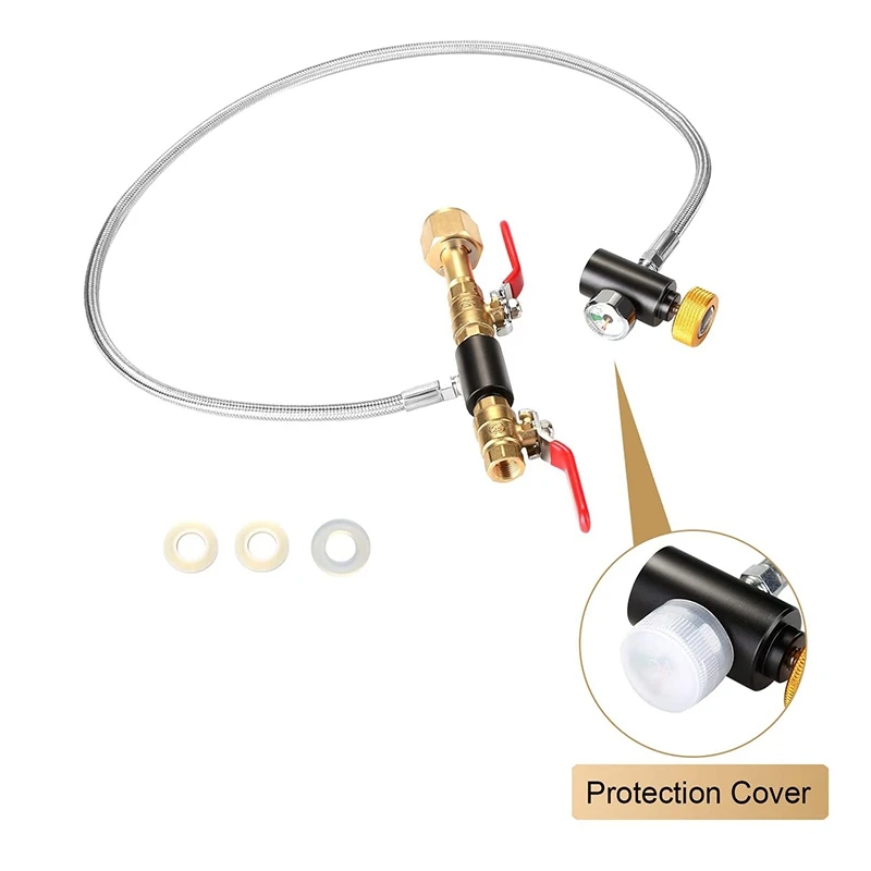 

CGA320 G1/2 CO2 Cylinder Replenishment Adapter with Hose and Gauge, Carbon Dioxide Replenishment Station Connector Kit