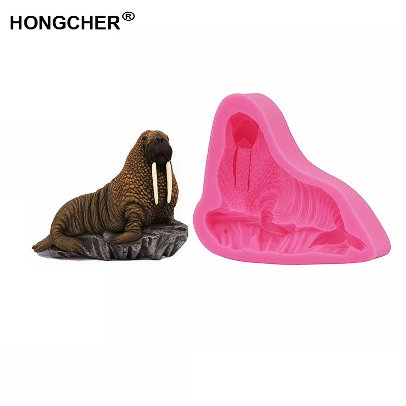 Силиконовая форма для уплотнения моржа тортов конфет глины животных