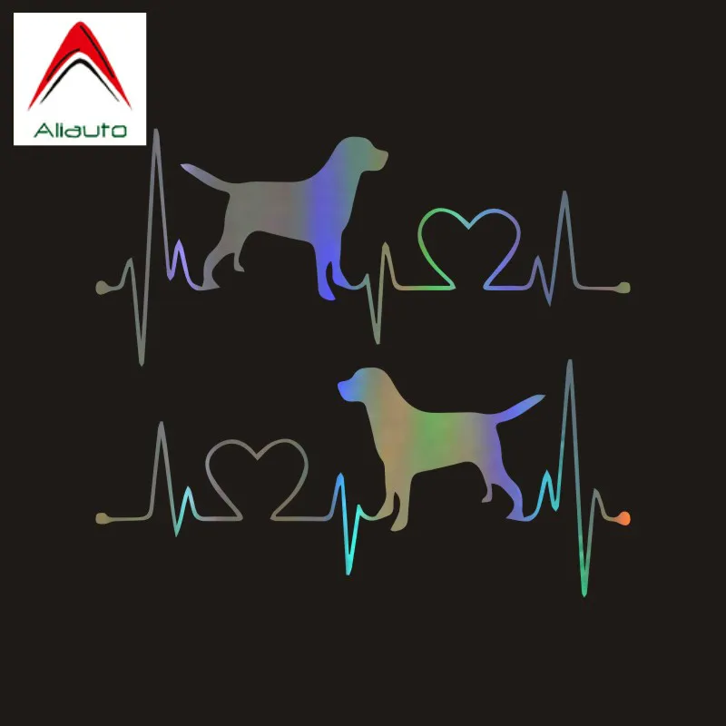 

Автомобильная наклейка Aliauto с изображением сердечного ритма Love Dog, автомобильные мотоциклы, украшение для стайлинга автомобиля, Светоотражающая 3D наклейка, 18 см * 8 см