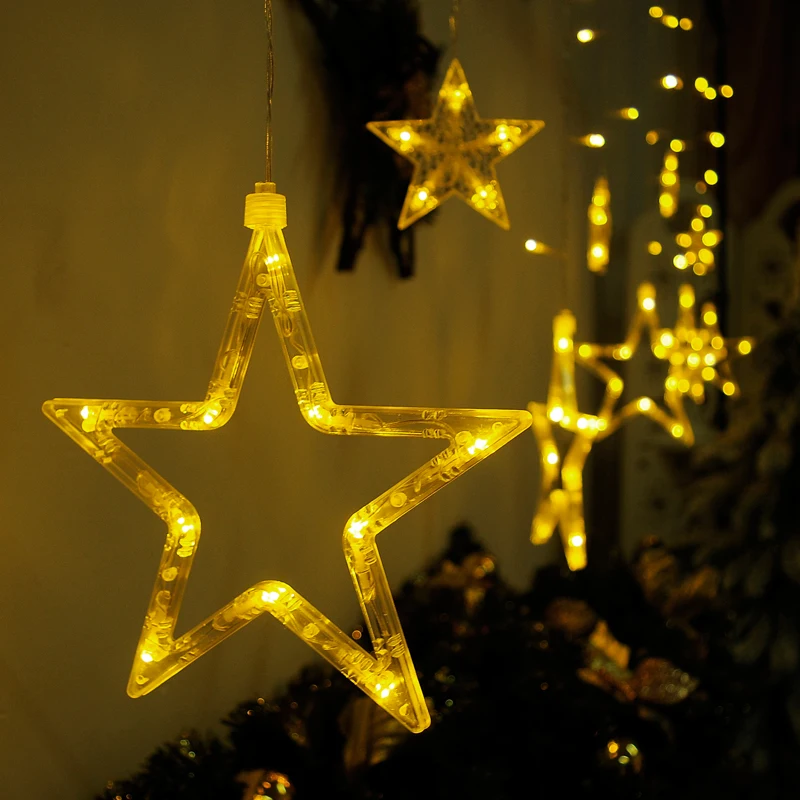 Светодиодный фонарь с рождественскими желаниями и звездами украшения для дома