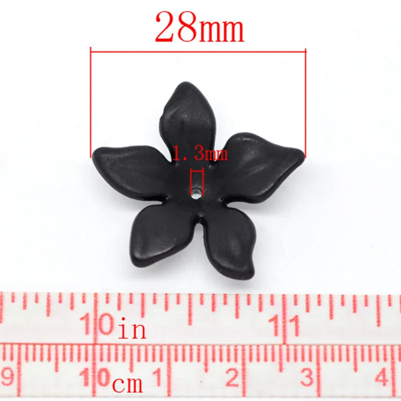 Модные Матовые акриловые бусины 8 сезонов прозрачные черные в виде цветка лилии