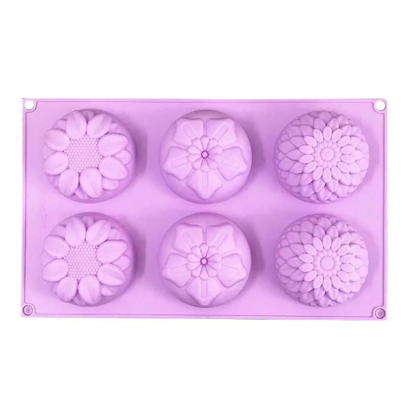 6 отверстий стандартная форма ручной работы для выпечки торта мыла Женская