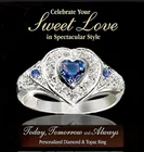 Кольцо женское, 3 шт., с инкрустацией из синего фианита, элегантные обручальные кольца карат, в форме голубого сердца
