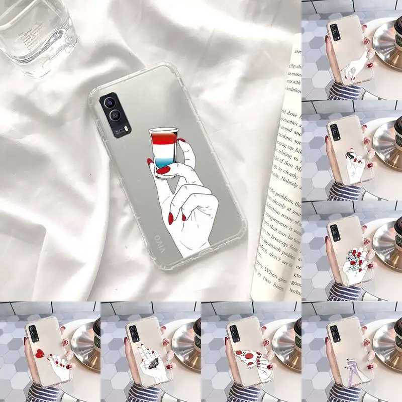 

Hand art daisy Love heart Phone Case Transparent For Xiaomi Redmi note 3 9 7 4 8 8T 10 CC9E 11ULTRA T lite PLAY pro 4G 5G