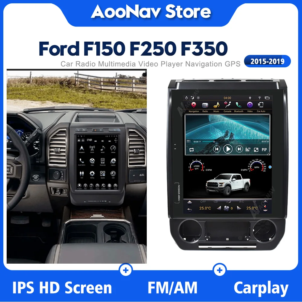 

2 Din Android Car Radio for Ford F150 F250 F350 2015-2019 Tesla Style Multimedia Player Swift Navigation Tape Recorder