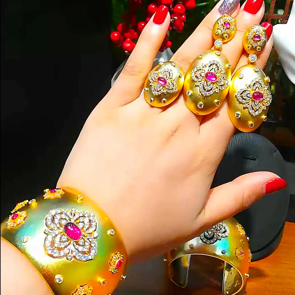 Missvikki оригинальный дизайн Дубай заявление серьги браслет кольцо Ювелирные