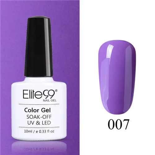 PP007 Elite99 10 мл Гель-лак для ногтей замачиваемый УФ красочный Фиолетовый лак для ногтей художественный Гель-лак для Ногтей Стойкий гель нужен основа и верхнее покрытие - Цвет: PP007