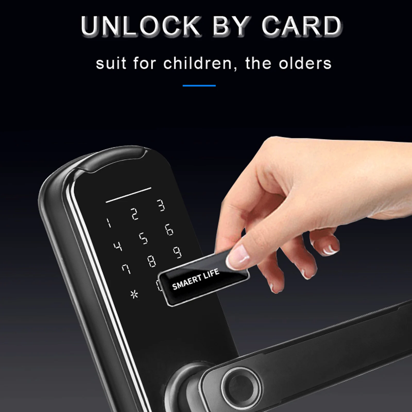 

WAFU Tuya Fingerprint Lock Indoor Electronic Lock Smart Fingerprint Password Card Mechanical Key Touchscreen Keypad Door Lock