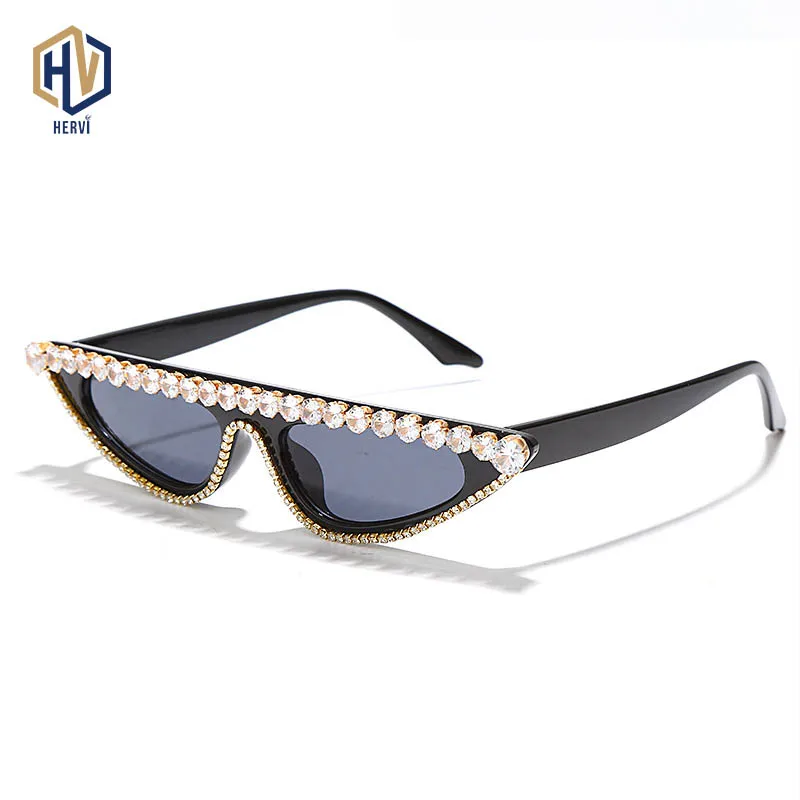 Солнцезащитные очки кошачий глаз женские Винтажные Стразы конфетных цветов