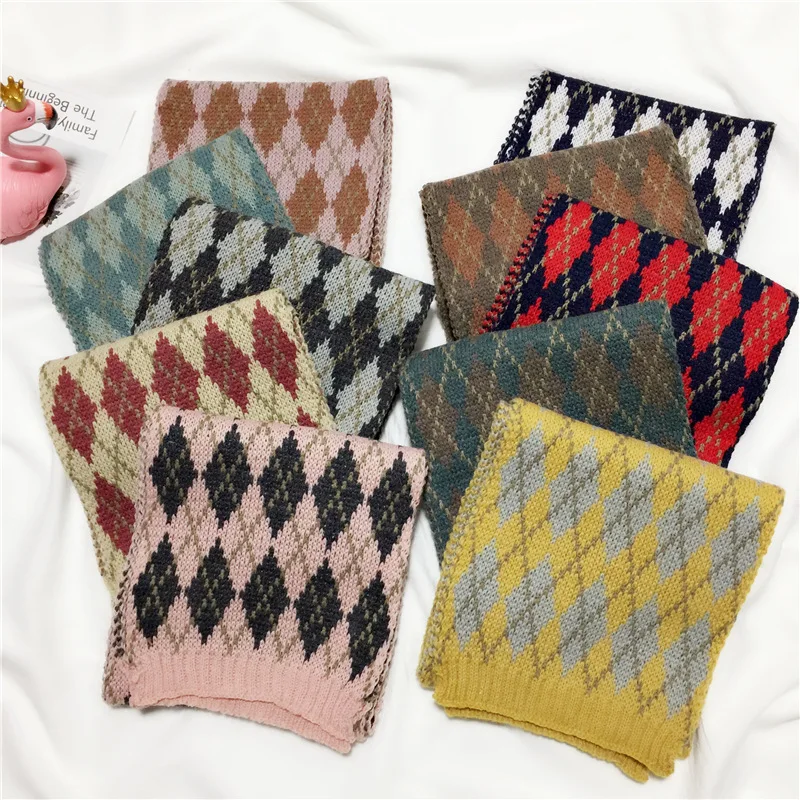 Новый Зимний шарф в клетку Детские шарфы теплый для маленьких мальчиков и